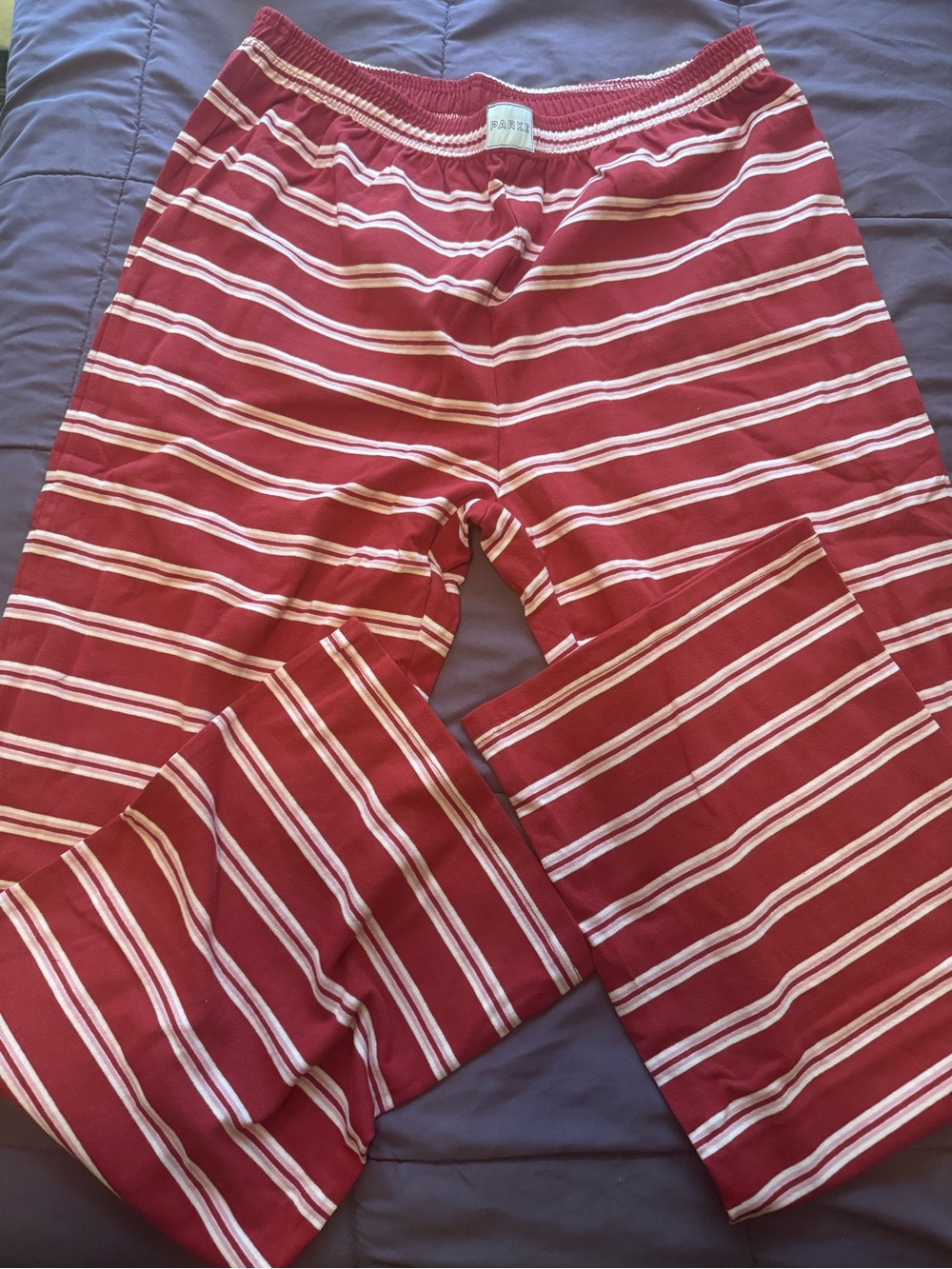 Parke Valentine’s collection red Striped pants